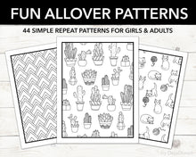 Load image into Gallery viewer, Allover Simple Patterns Coloring Book for Girls and Adults