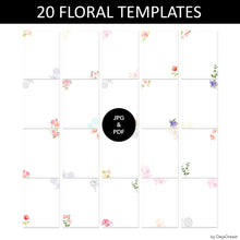 Load image into Gallery viewer, Watercolor Flower Digital Stickers & Templates