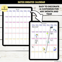 Load image into Gallery viewer, Colorful Dated Digital Calendar- PDF and GoodNotes Vertical