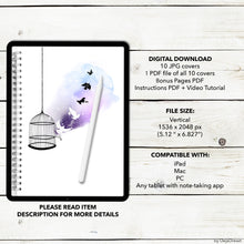 Load image into Gallery viewer, 10 Love Story Digital Covers + bonus bullet, grid, lined pages