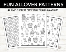 Load image into Gallery viewer, Allover Simple Patterns Coloring Book for Girls and Adults
