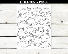 Load image into Gallery viewer, Things I Want To Do Visual Life Goals Coloring Page
