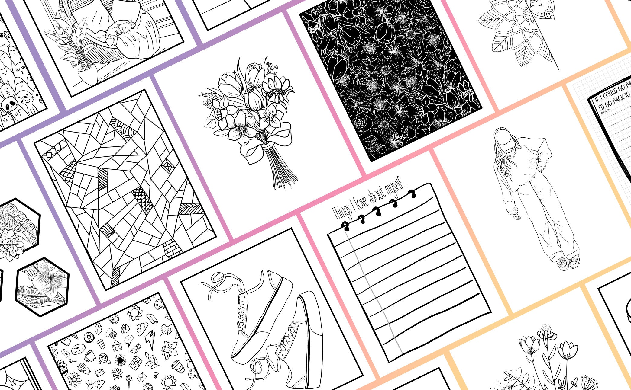 Coloring Book and Guided Journal for Girls