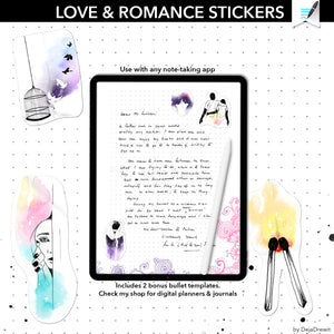 44 Love Story Digital Stickers