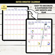 Load image into Gallery viewer, Colorful Dated Digital Calendar- PDF and GoodNotes Vertical
