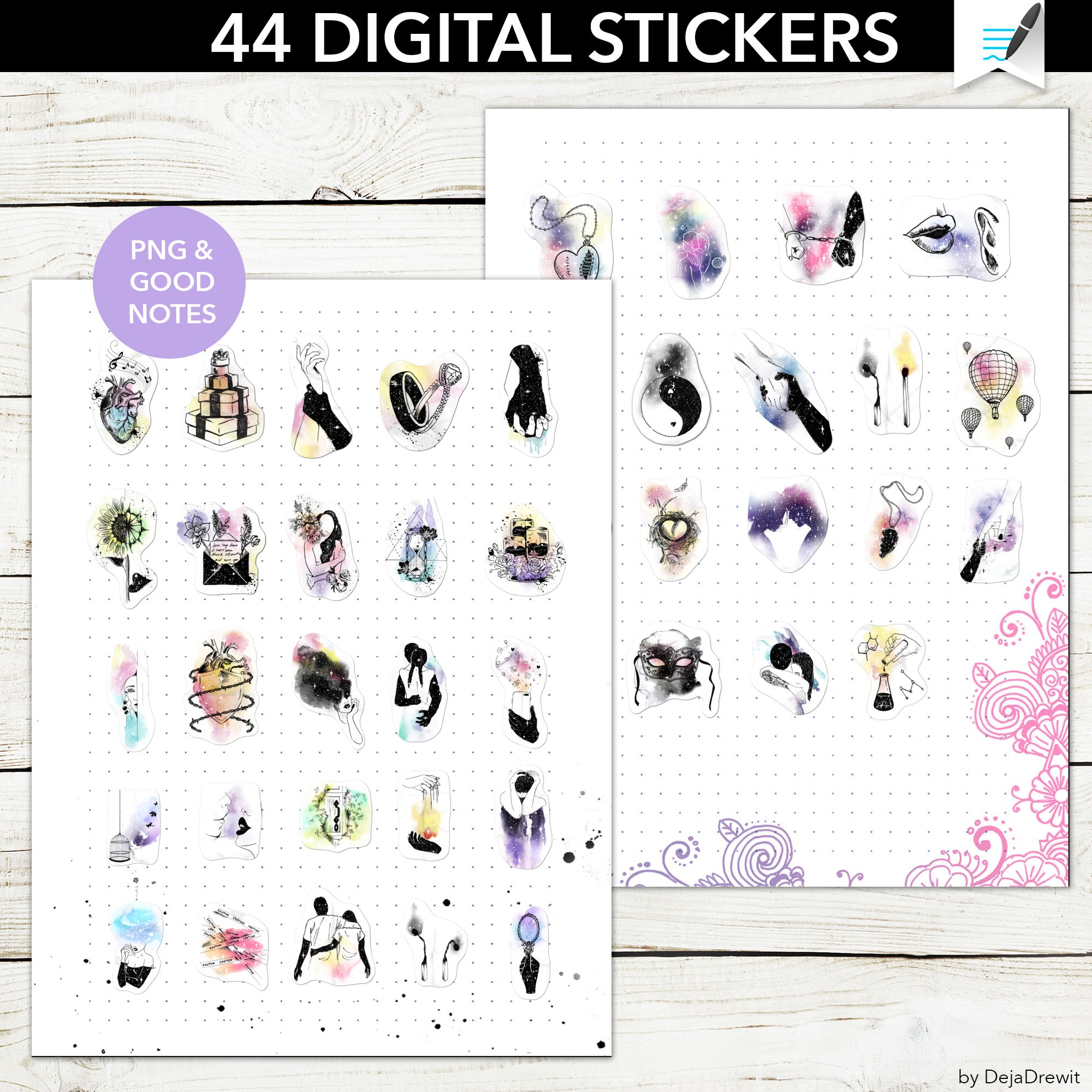 44 Love Story Digital Stickers