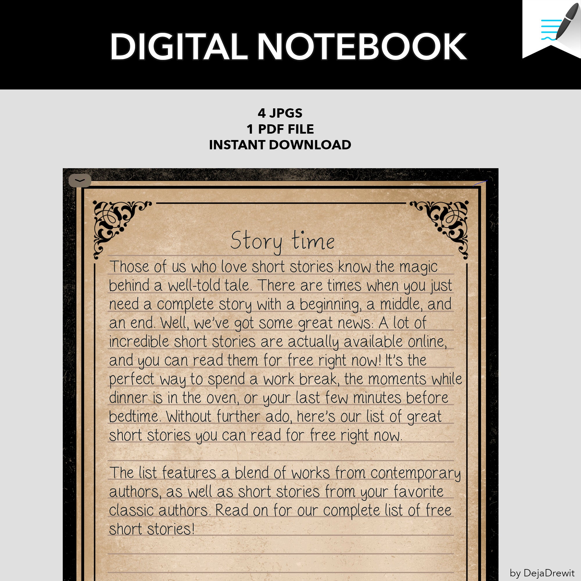 Vintage Border Digital PDF & JPG – Deja Drewit