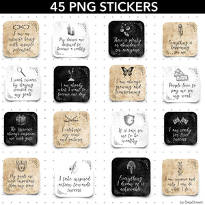 45 Digital Manifest Success Affirmation Stickers