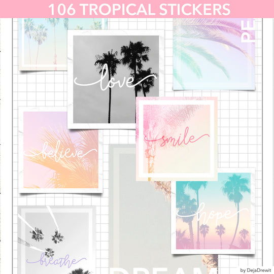 106 Digital Palm Tree Stickers