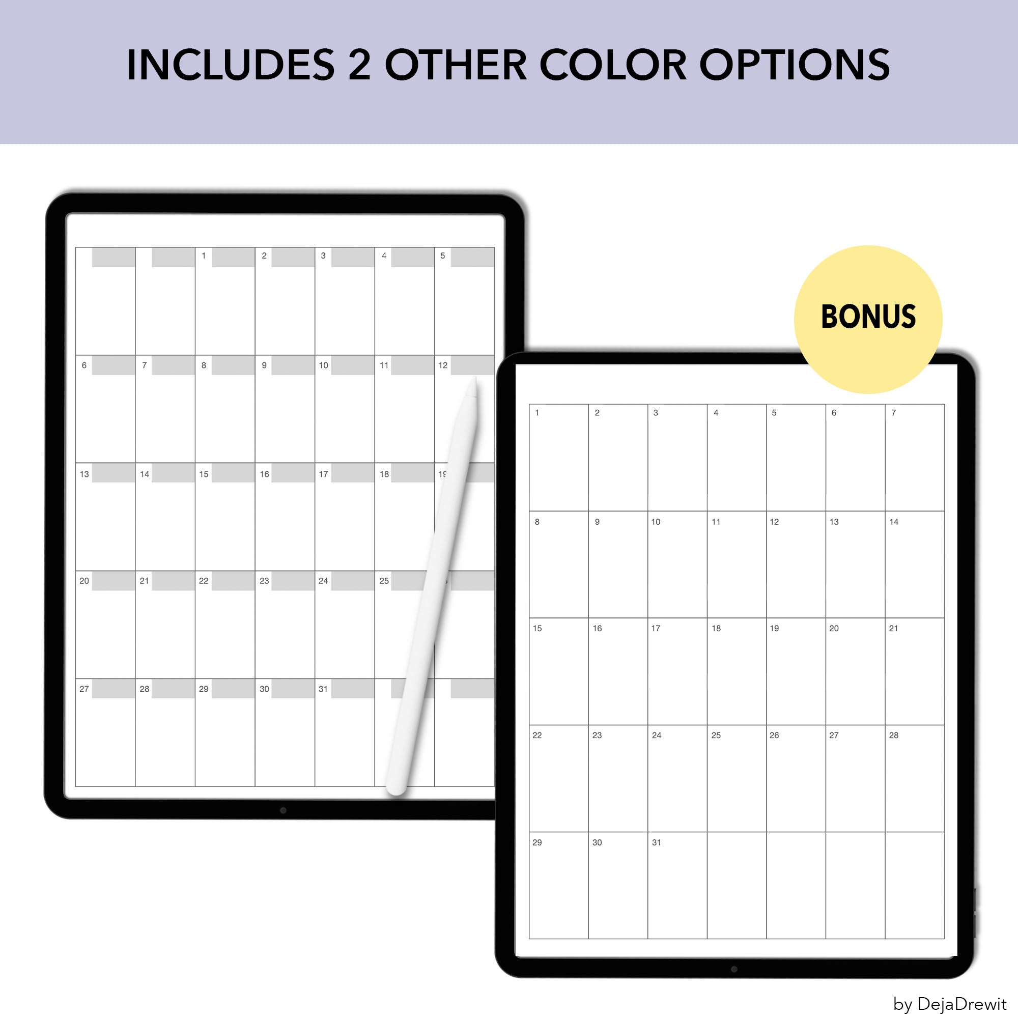 Digital Calendar.pdf Colorful Dated Digital Calendar- PDF and GoodNotes Vertical – Deja Drewit