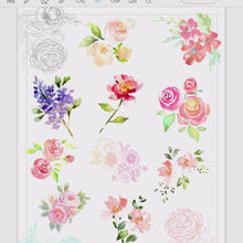 Load and play video in Gallery viewer, Watercolor Flower Digital Stickers &amp; Templates
