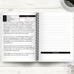Spiral Sermon Notebook 6x9" 4-Page Weekly Spread