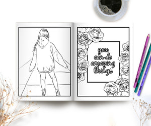 Coloring Book and Guided Journal for Girls